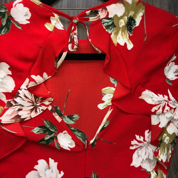 TOPSHOP Ruffle Floral Tea Dress - Picture 5 of 8